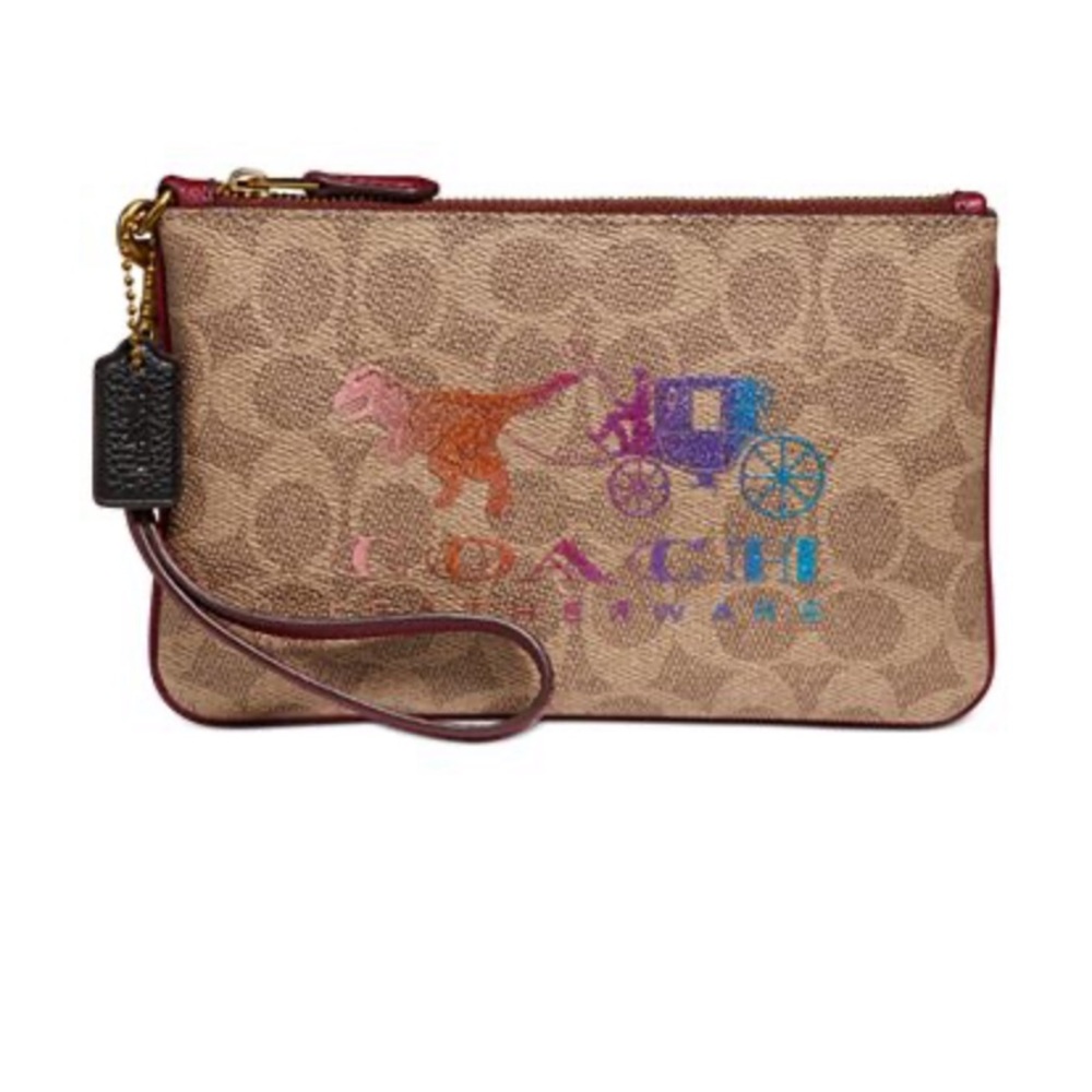 Rexy & Carriage rainbow Coach Wristlet